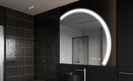 Moderne LED Halfcirkel Spiegel - Stijlvolle Verlichting voor Badkamer Q222