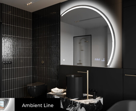 Moderne LED Halfcirkel Spiegel - Stijlvolle Verlichting voor Badkamer Q223 #3
