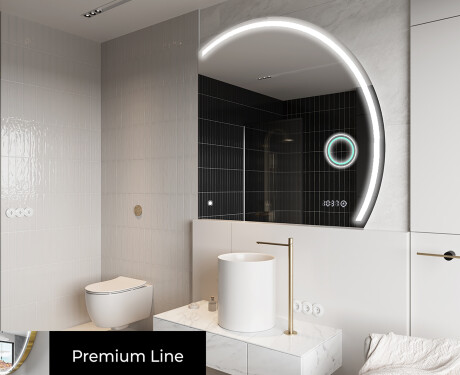 Moderne LED Halfcirkel Spiegel - Stijlvolle Verlichting voor Badkamer Q223 #4