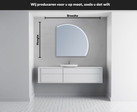 Moderne LED Halfcirkel Spiegel - Stijlvolle Verlichting voor Badkamer Q223 #4