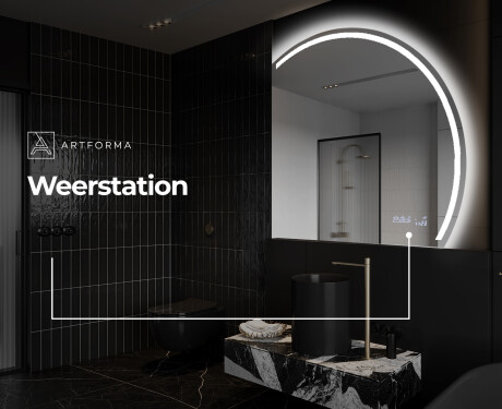 Moderne LED Halfcirkel Spiegel - Stijlvolle Verlichting voor Badkamer Q223 #7