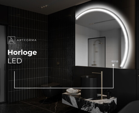 Moderne LED Halfcirkel Spiegel - Stijlvolle Verlichting voor Badkamer Q223 #8