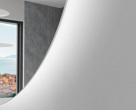 Moderne LED Halfcirkel Spiegel - Stijlvolle Verlichting voor Badkamer W221 #2