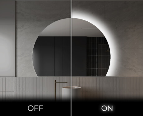 Moderne LED Halfcirkel Spiegel - Stijlvolle Verlichting voor Badkamer W221 #3