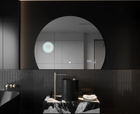 Moderne LED Halfcirkel Spiegel - Stijlvolle Verlichting voor Badkamer W221 #10