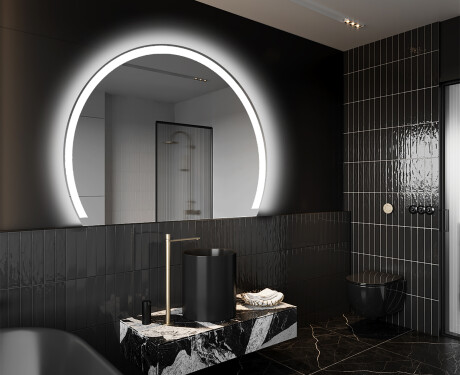 Moderne LED Halfcirkel Spiegel - Stijlvolle Verlichting voor Badkamer W222