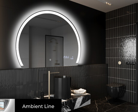 Moderne LED Halfcirkel Spiegel - Stijlvolle Verlichting voor Badkamer W222 #3