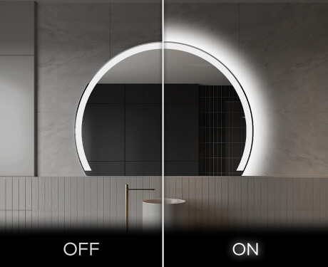 Moderne LED Halfcirkel Spiegel - Stijlvolle Verlichting voor Badkamer W222 #3