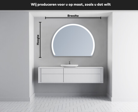 Moderne LED Halfcirkel Spiegel - Stijlvolle Verlichting voor Badkamer W222 #4