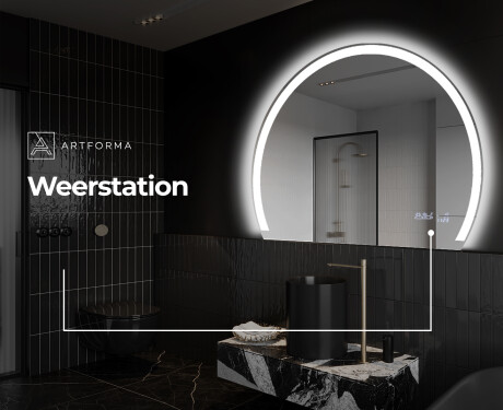 Moderne LED Halfcirkel Spiegel - Stijlvolle Verlichting voor Badkamer W222 #7