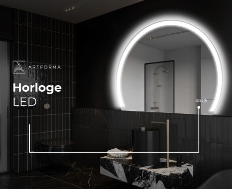 Moderne LED Halfcirkel Spiegel - Stijlvolle Verlichting voor Badkamer W222 #8