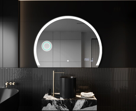 Moderne LED Halfcirkel Spiegel - Stijlvolle Verlichting voor Badkamer W222 #10