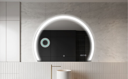 Moderne LED Halfcirkel Spiegel - Stijlvolle Verlichting voor Badkamer W222