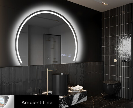 Moderne LED Halfcirkel Spiegel - Stijlvolle Verlichting voor Badkamer W223 #3