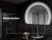 Moderne LED Halfcirkel Spiegel - Stijlvolle Verlichting voor Badkamer W223 #7