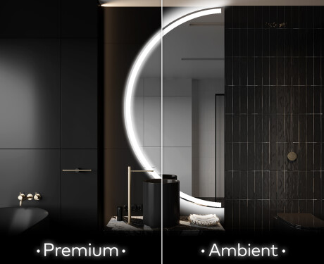 Moderne LED Halfcirkel Spiegel - Stijlvolle Verlichting voor Badkamer D222