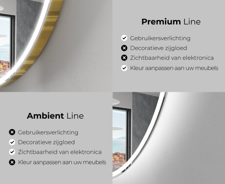 Moderne LED Halfcirkel Spiegel - Stijlvolle Verlichting voor Badkamer D222 #2