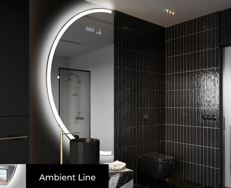 Moderne LED Halfcirkel Spiegel - Stijlvolle Verlichting voor Badkamer D222 #3