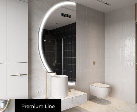 Moderne LED Halfcirkel Spiegel - Stijlvolle Verlichting voor Badkamer D222 #4