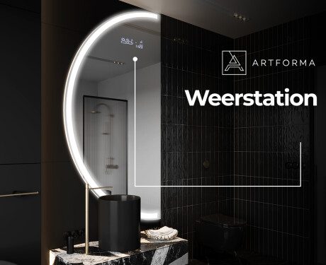 Moderne LED Halfcirkel Spiegel - Stijlvolle Verlichting voor Badkamer D222 #6