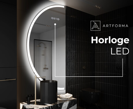 Moderne LED Halfcirkel Spiegel - Stijlvolle Verlichting voor Badkamer D222 #7