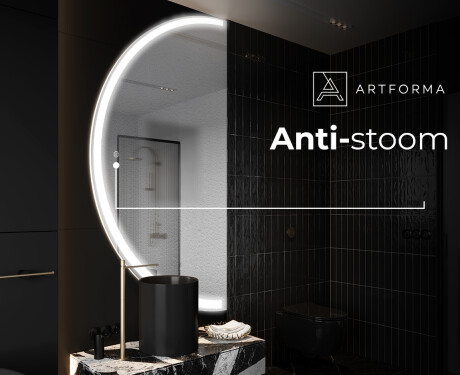 Moderne LED Halfcirkel Spiegel - Stijlvolle Verlichting voor Badkamer D222 #8