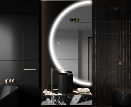 Moderne LED Halfcirkel Spiegel - Stijlvolle Verlichting voor Badkamer D222 #9