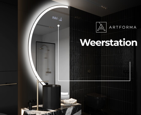 Moderne LED Halfcirkel Spiegel - Stijlvolle Verlichting voor Badkamer D222 #6