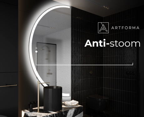 Moderne LED Halfcirkel Spiegel - Stijlvolle Verlichting voor Badkamer D222 #8