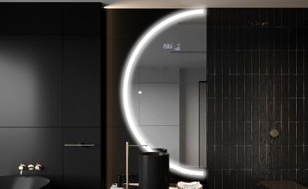 Moderne LED Halfcirkel Spiegel - Stijlvolle Verlichting voor Badkamer D222