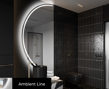 Moderne LED Halfcirkel Spiegel - Stijlvolle Verlichting voor Badkamer D223