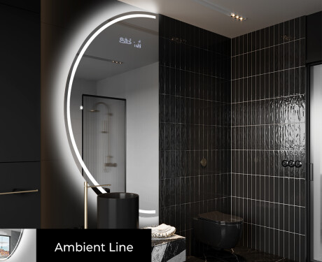 Moderne LED Halfcirkel Spiegel - Stijlvolle Verlichting voor Badkamer D223 #3