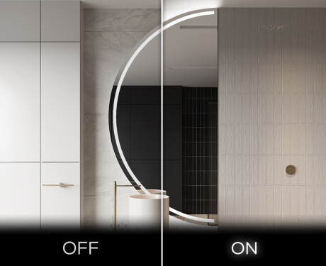 Moderne LED Halfcirkel Spiegel - Stijlvolle Verlichting voor Badkamer D223 #3