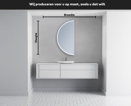 Moderne LED Halfcirkel Spiegel - Stijlvolle Verlichting voor Badkamer D223 #4