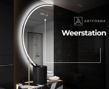 Moderne LED Halfcirkel Spiegel - Stijlvolle Verlichting voor Badkamer D223 #6