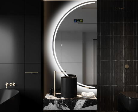 Moderne LED Halfcirkel Spiegel - Stijlvolle Verlichting voor Badkamer D223 #9