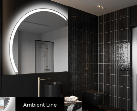 Moderne LED Halfcirkel Spiegel - Stijlvolle Verlichting voor Badkamer X222