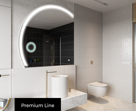 Moderne LED Halfcirkel Spiegel - Stijlvolle Verlichting voor Badkamer X222 #4