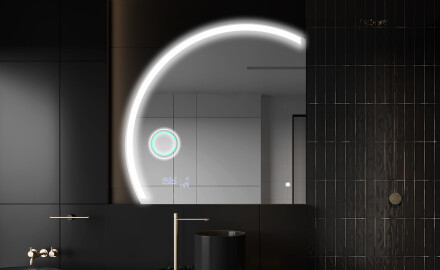 Moderne LED Halfcirkel Spiegel - Stijlvolle Verlichting voor Badkamer X222