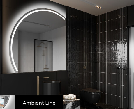 Moderne LED Halfcirkel Spiegel - Stijlvolle Verlichting voor Badkamer X223