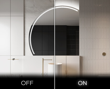 Moderne LED Halfcirkel Spiegel - Stijlvolle Verlichting voor Badkamer X223 #3