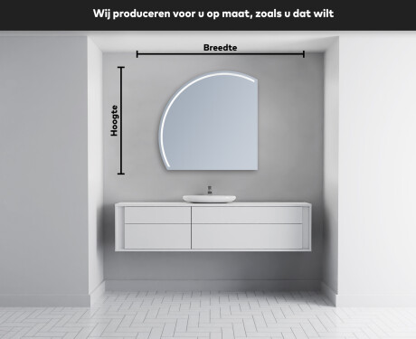 Moderne LED Halfcirkel Spiegel - Stijlvolle Verlichting voor Badkamer X223 #4