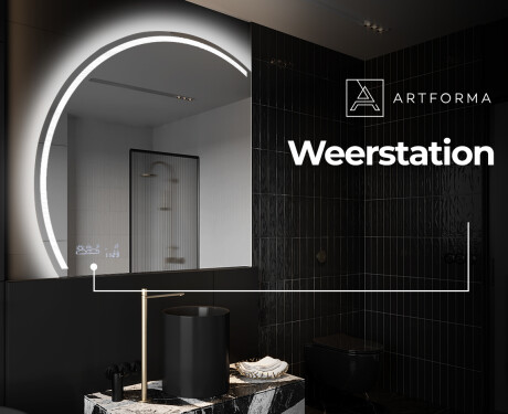 Moderne LED Halfcirkel Spiegel - Stijlvolle Verlichting voor Badkamer X223 #6