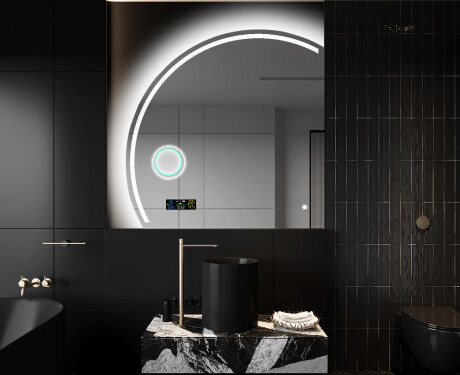 Moderne LED Halfcirkel Spiegel - Stijlvolle Verlichting voor Badkamer X223 #10