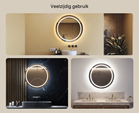 Moderne badkamer spiegel 80cm met koel LED-licht 7000K, warm licht 3000K of neutraal licht 4500K #2