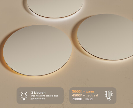 Moderne badkamer spiegel 80cm met koel LED-licht 7000K, warm licht 3000K of neutraal licht 4500K #3
