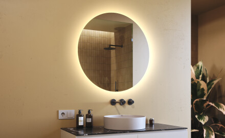 Moderne badkamer spiegel 80cm met koel LED-licht 7000K, warm licht 3000K of neutraal licht 4500K