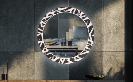 Ronde decoratieve spiegel met led-verlichting voor in de woonkamer - Lines