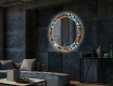Ronde decoratieve spiegel met led-verlichting voor in de woonkamer - Color Triangles #2