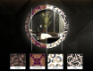 Ronde decoratieve spiegel met led-verlichting voor in de woonkamer - Color Triangles #6